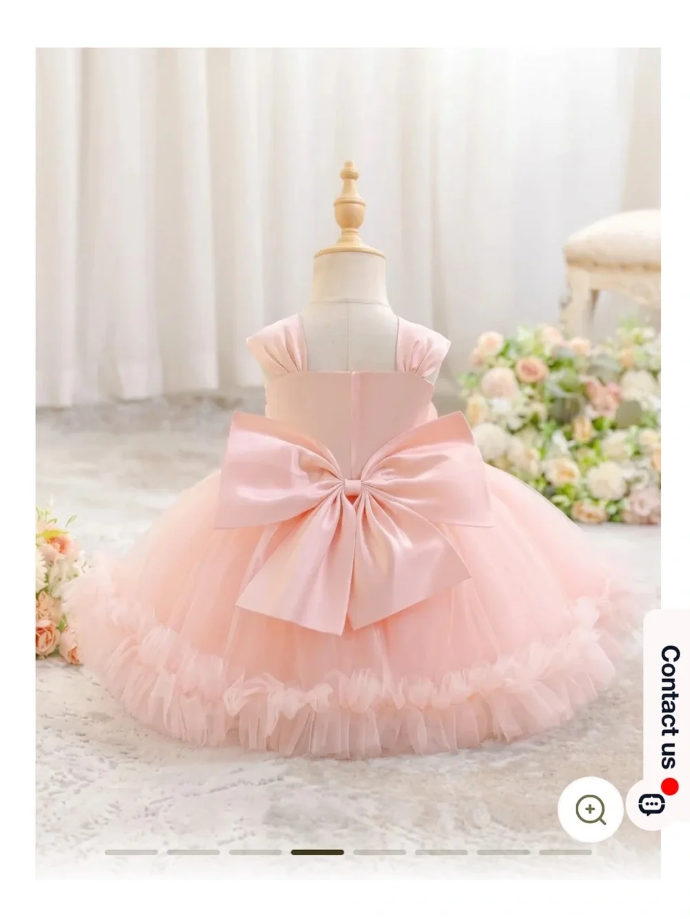 Pink Tulle Floral Toddler Dress